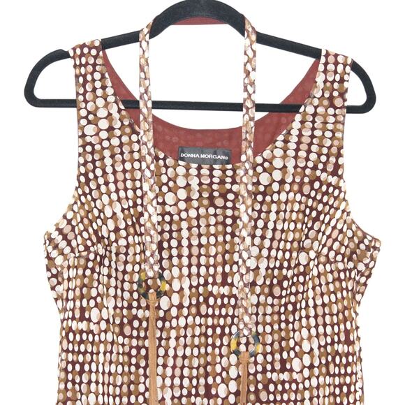 100% Silk Donna Morgan Skirt Set Size 14 Brown Vintage - Picture 12 of 16